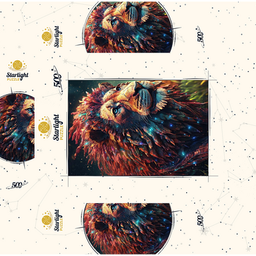 Majestic Cybernetic Lion 500 Jigsaw Puzzle box 3D Modell