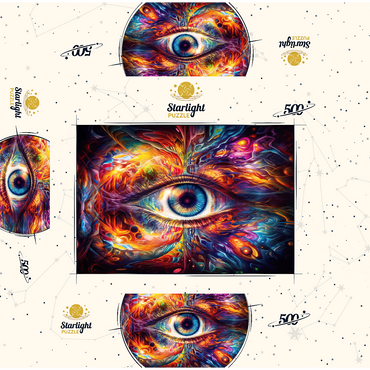 Psychedelic Eye 500 Jigsaw Puzzle box 3D Modell