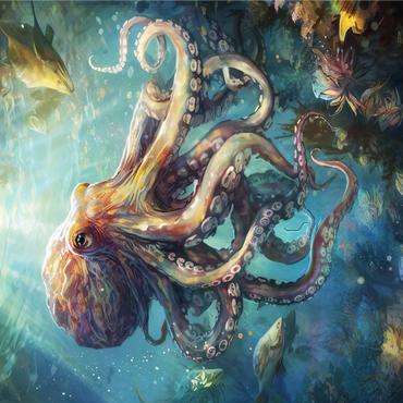 Majestic Octopus 1000 Jigsaw Puzzle 3D Modell