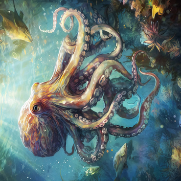 Majestic Octopus 500 Jigsaw Puzzle 3D Modell