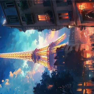 Eiffel Tower at Night - Dreamy Paris Cityscape 1000 Jigsaw Puzzle 3D Modell