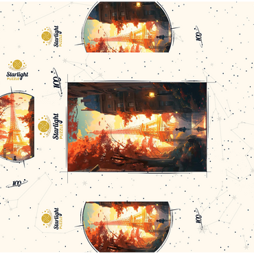 Eiffel Tower in Autumn 100 Jigsaw Puzzle box 3D Modell