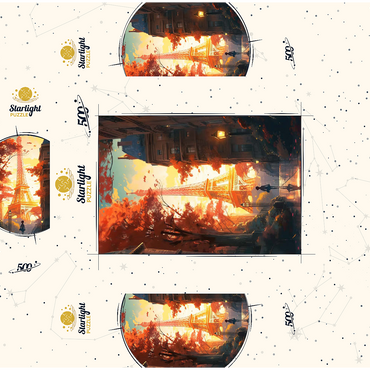 Eiffel Tower in Autumn 500 Jigsaw Puzzle box 3D Modell