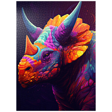 puzzleplate Vibrant Triceratops 1000 Jigsaw Puzzle