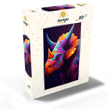 Vibrant Triceratops 100 Jigsaw Puzzle box view2