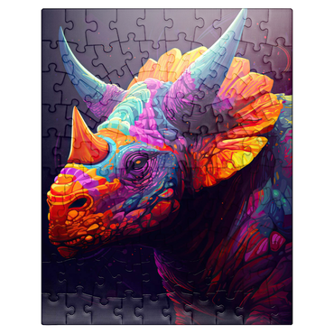puzzleplate Vibrant Triceratops 100 Jigsaw Puzzle
