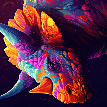 Vibrant Triceratops 100 Jigsaw Puzzle 3D Modell