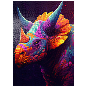 puzzleplate Vibrant Triceratops 500 Jigsaw Puzzle