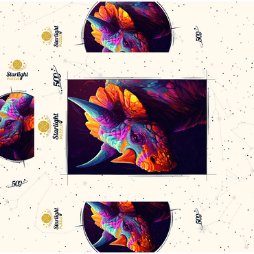 Vibrant Triceratops 500 Jigsaw Puzzle box 3D Modell