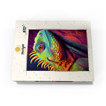 Vibrant Iguana Portrait - Colorful Digital Art 1000 Jigsaw Puzzle box view3