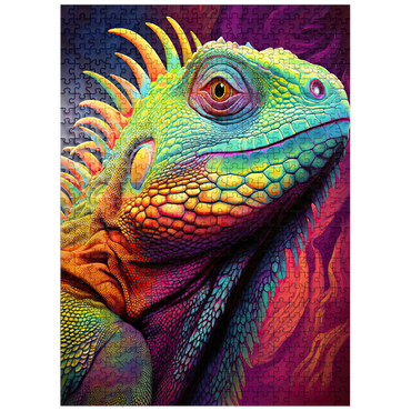 puzzleplate Vibrant Iguana Portrait - Colorful Digital Art 500 Jigsaw Puzzle