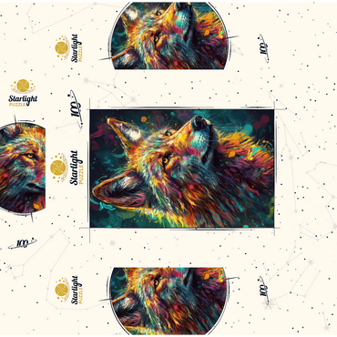 Vibrant Wolf 100 Jigsaw Puzzle box 3D Modell