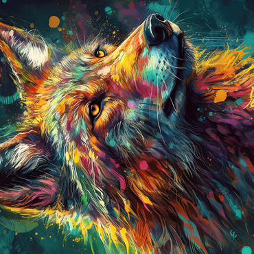 Vibrant Wolf 500 Jigsaw Puzzle 3D Modell