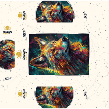 Vibrant Wolf 500 Jigsaw Puzzle box 3D Modell