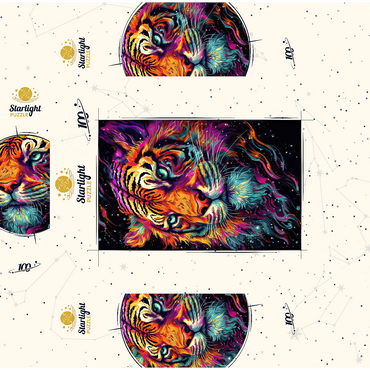 Neon Tiger 100 Jigsaw Puzzle box 3D Modell