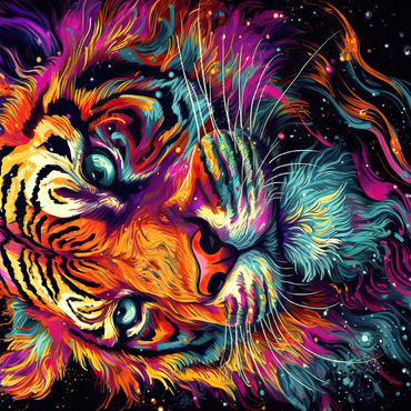 Neon Tiger 500 Jigsaw Puzzle 3D Modell