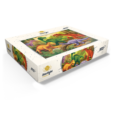 Colorful Dinosaur Scene - Vibrant Prehistoric Illustration 1000 Jigsaw Puzzle box view1