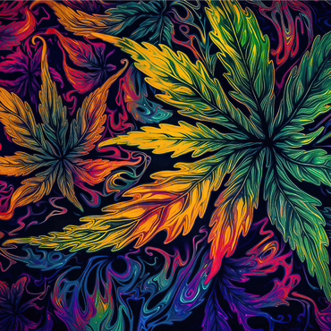 Psychedelic Leaves 1000 Jigsaw Puzzle 3D Modell
