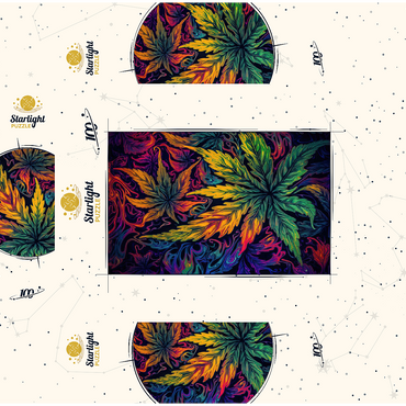 Psychedelic Leaves 100 Jigsaw Puzzle box 3D Modell
