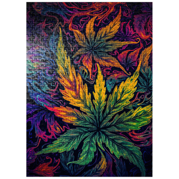 puzzleplate Psychedelic Leaves 500 Jigsaw Puzzle