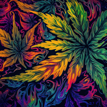 Psychedelic Leaves 500 Jigsaw Puzzle 3D Modell