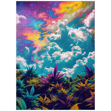 puzzleplate Psychedelic Sky Over Vibrant Foliage 1000 Jigsaw Puzzle