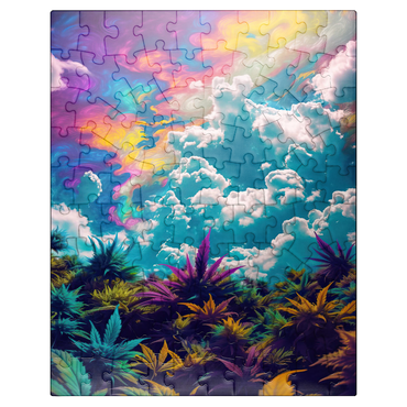 puzzleplate Psychedelic Sky Over Vibrant Foliage 100 Jigsaw Puzzle