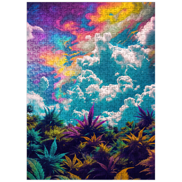 puzzleplate Psychedelic Sky Over Vibrant Foliage 500 Jigsaw Puzzle