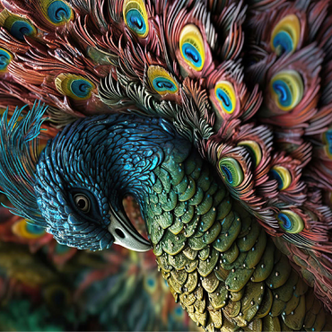Majestic Peacock 100 Jigsaw Puzzle 3D Modell