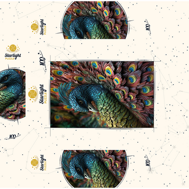 Majestic Peacock 100 Jigsaw Puzzle box 3D Modell