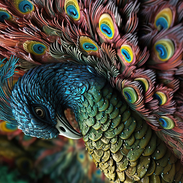 Majestic Peacock 500 Jigsaw Puzzle 3D Modell
