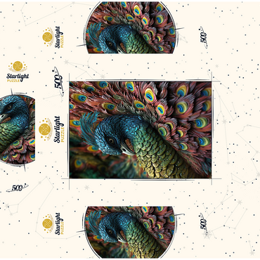 Majestic Peacock 500 Jigsaw Puzzle box 3D Modell
