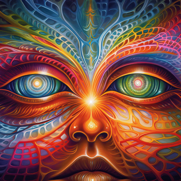 Psychedelic Visionary Face 1000 Jigsaw Puzzle 3D Modell