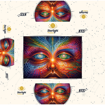 Psychedelic Visionary Face 1000 Jigsaw Puzzle box 3D Modell