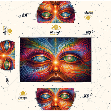 Psychedelic Visionary Face 100 Jigsaw Puzzle box 3D Modell