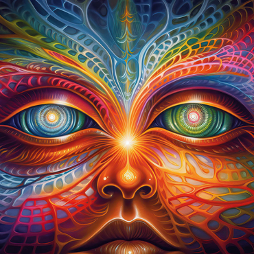 Psychedelic Visionary Face 500 Jigsaw Puzzle 3D Modell