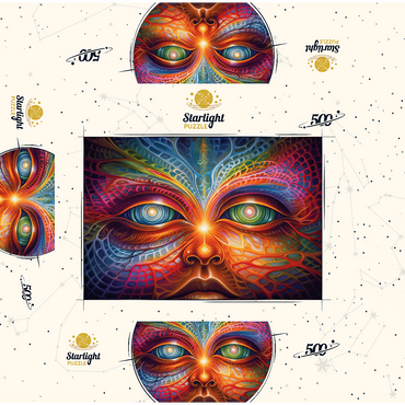 Psychedelic Visionary Face 500 Jigsaw Puzzle box 3D Modell