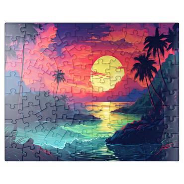 puzzleplate Tropical Sunset Paradise 100 Jigsaw Puzzle