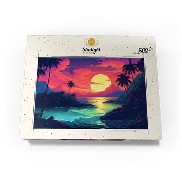 Tropical Sunset Paradise 500 Jigsaw Puzzle box view3