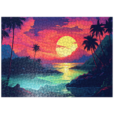 puzzleplate Tropical Sunset Paradise 500 Jigsaw Puzzle