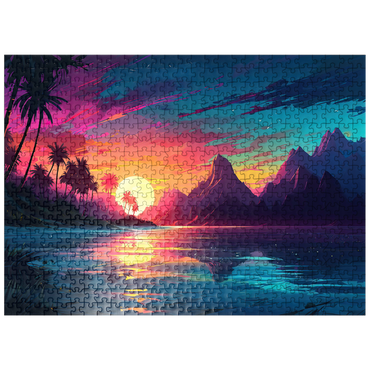 puzzleplate Tropical Sunset Reflection 500 Jigsaw Puzzle