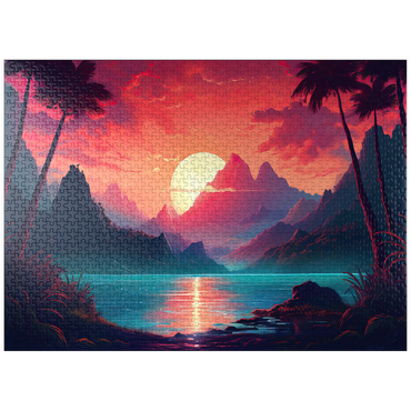 puzzleplate Majestic Tropical Sunset 1000 Jigsaw Puzzle