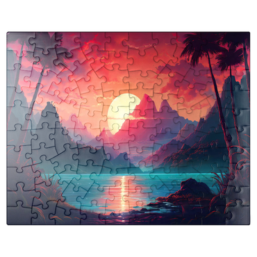 puzzleplate Majestic Tropical Sunset 100 Jigsaw Puzzle