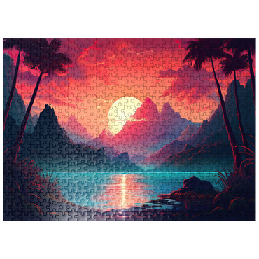 puzzleplate Majestic Tropical Sunset 500 Jigsaw Puzzle
