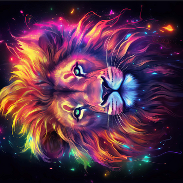 Vibrant Cosmic Lion 1000 Jigsaw Puzzle 3D Modell