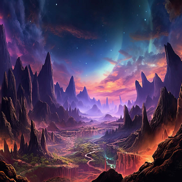 Alien Landscape 100 Jigsaw Puzzle 3D Modell