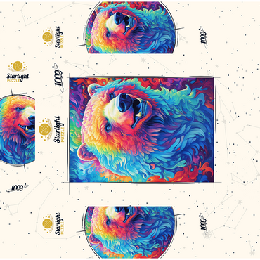 Vibrant Grizzly Bear 1000 Jigsaw Puzzle box 3D Modell