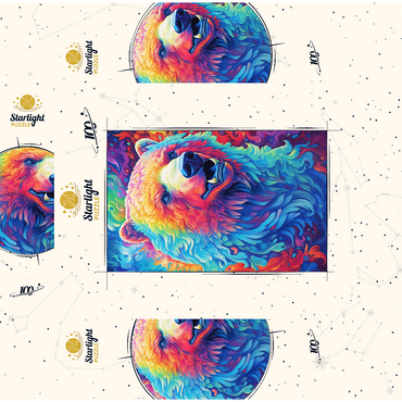 Vibrant Grizzly Bear 100 Jigsaw Puzzle box 3D Modell