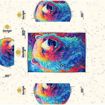 Vibrant Grizzly Bear 500 Jigsaw Puzzle box 3D Modell