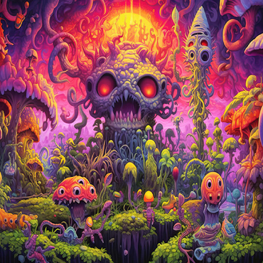 Surreal Fantasy Mushroom World 100 Jigsaw Puzzle 3D Modell